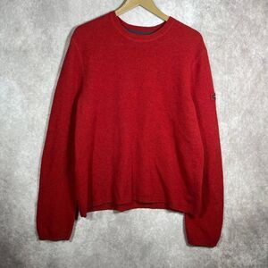 Abercrombie & Fitch Sweater Mens‎ Size XL Red Knit Lambswool Blend Crew Neck